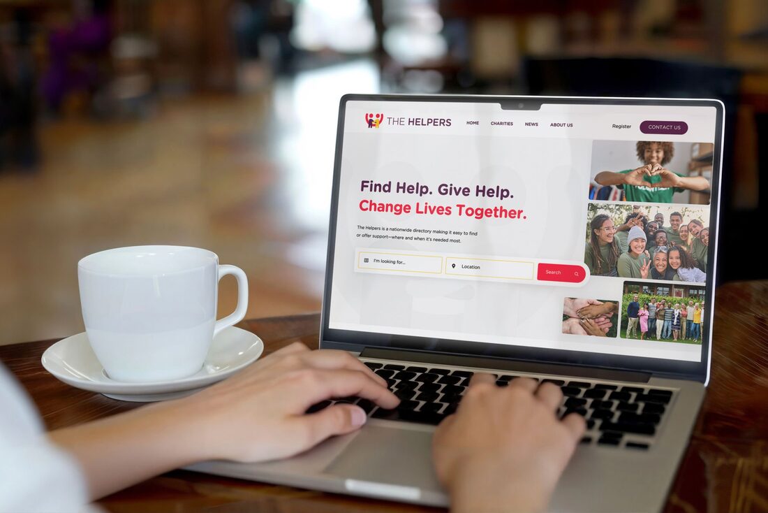 Website design for The Helpers, by Druff Agency Pretoria