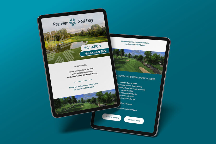 Invitation design for Premier Golf Day, by Druff Agency Pretoria
