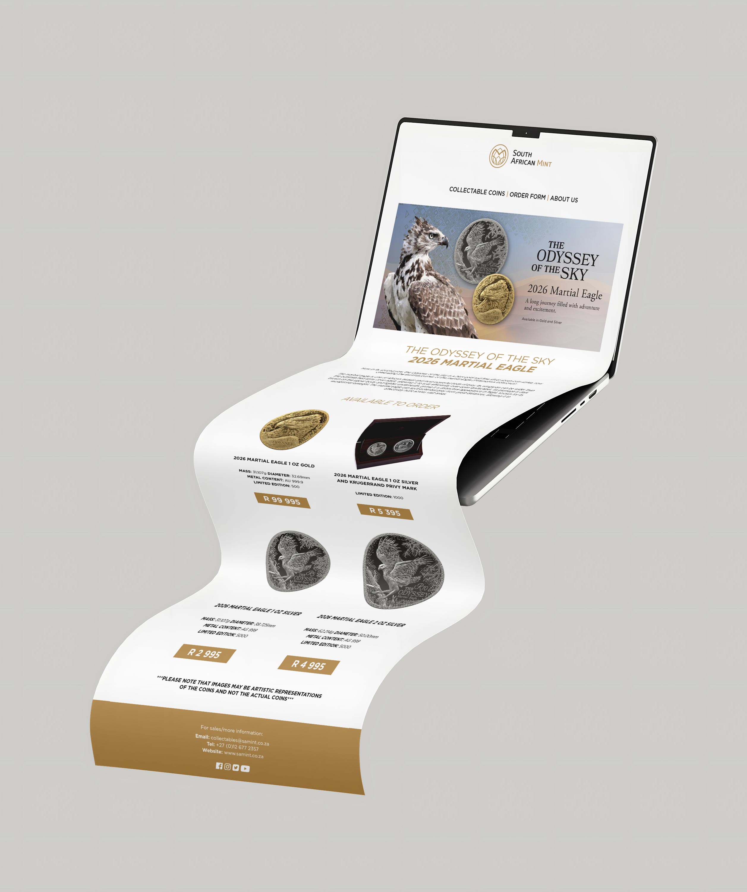 Odyssey of the Sky collectible coin mailer and order form